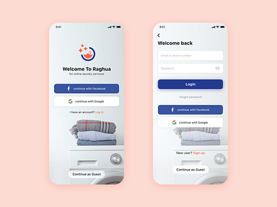 Raghua App - Login app design login mobile ui user experience user interface ux