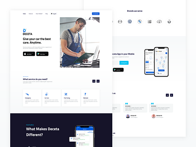 Deceta - Landing Page app automotive design landing page mobile repair ui user experience user interface ux web