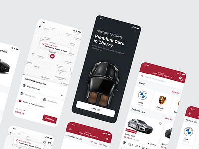 Cherry Car Rentals - Mobile App ahmedagrma app car car app design mobile rental rental cars ui user experience user interface ux