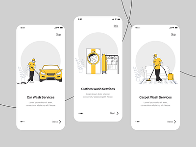 Taxi Clean App - Onboarding Screen app design illustration mobile onboarding ui user experience user interface ux