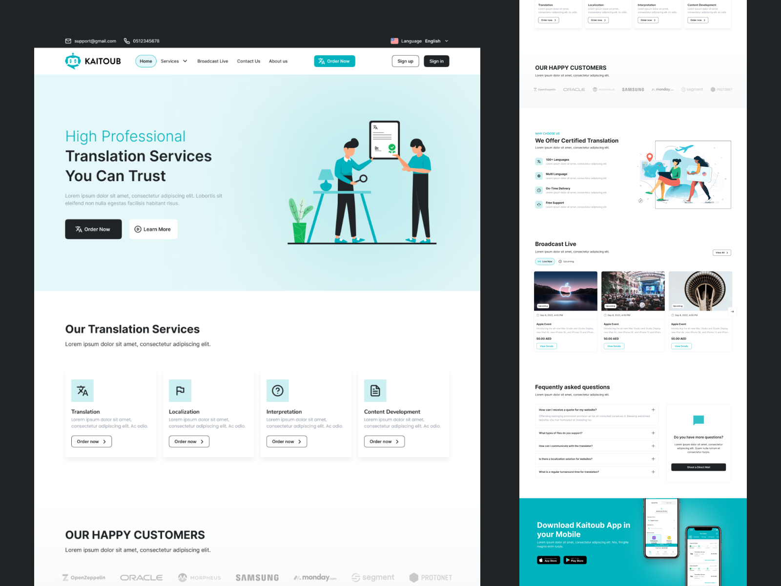 Kaitoub - Landing Page by Ahmed Agrma on Dribbble