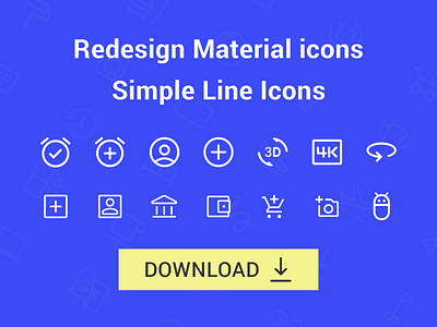 Material Design Icons ( Simple Line ) design icon icons material material design mobile simple icons ui ux web