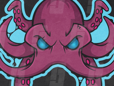 Team Kraken Mascot kraken logo mascot monster octopus purple sea skull sports