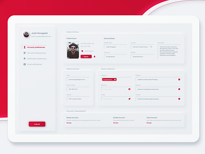 Account preferences - UI Design design ui uiconcept uidesign