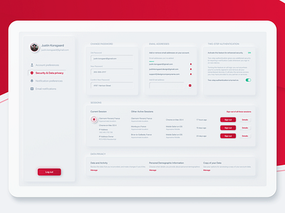 Security & Data privacy - UI Design