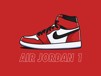 Air Jordan 1 art artwork branding clean design icon identity illustrator minimal nike air jordan nike shoes typography vector