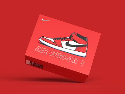 Air Jordan 1 - Sneaker Box art branding clean design identity illustration minimal nike nike air jordan packaging packaging design sneaker packaging sneakers