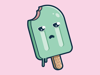 Depressed Ice-Cream design flat icon identity illustration minimal vector