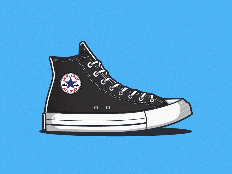 2016 vs 2019 - Converse Shoe art branding cartoon clean design drawing flat gif gif animated icon icons identity illustration illustrations illustrator minimal shoe sneaker sneakers vector