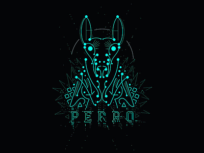 PERRO badge identity illustration line