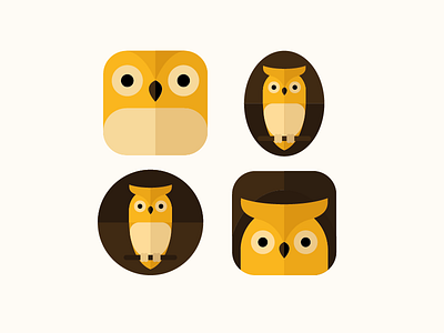 Yellow owl brown flat golden owl yellow