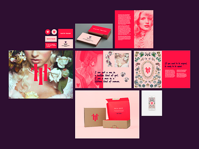 Brand branding business card feminine fluorescent girly identity jewelry lookbook neon red pink