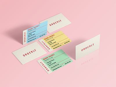 Orderly Business Cards branding business cards grocery identity layout logo print retro vintage