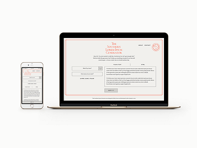 Southern Ipsum desktop generator lorem ipsum mobile southern ui web design