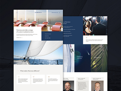 Patronus Landing Page destination healthcare icons landing page luxury private healthcare resort responsive web yacht