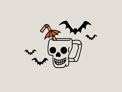 Happy Halloween! bats halloween illustration mug skull tiki