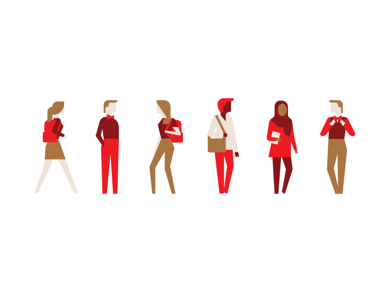 Coke Scholars unused concept 02 characters scholar education geometric minimal people illustration