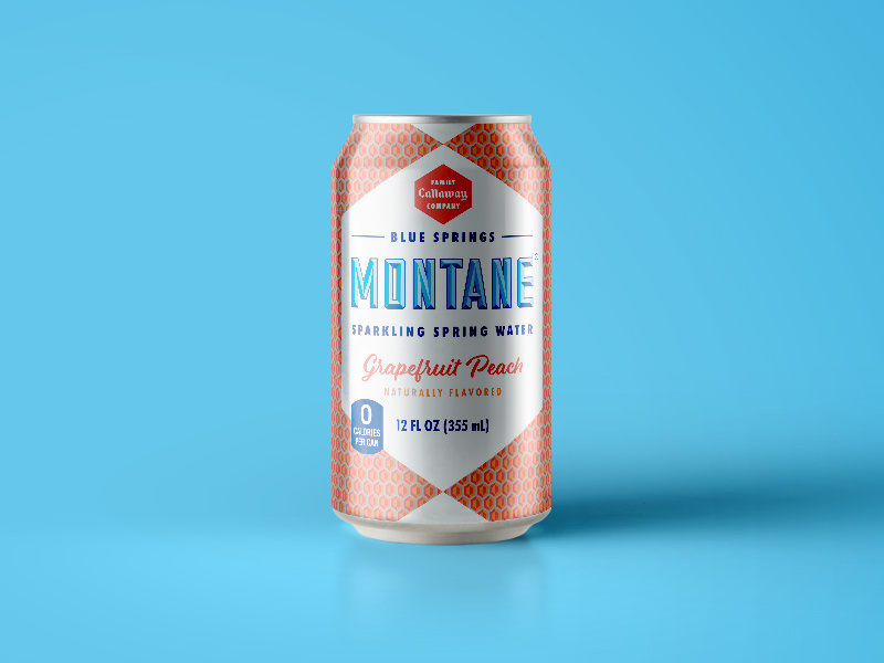 Montane Grapefruit Peach rebrand vintage package design packaging sparkling water drink beverage
