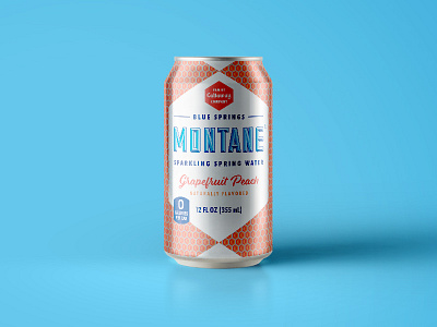 Montane Grapefruit Peach beverage drink package design packaging rebrand sparkling water vintage