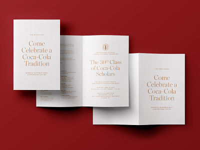 Coke Scholars 2018 Banquet Invite banquet coca cola coke collateral event invitation layout print typography