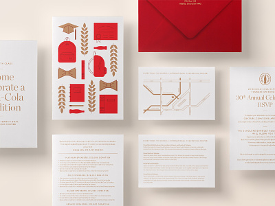 Coke Scholars 2018 Banquet Collateral banquet collateral event illustration invitation invite map print rsvp