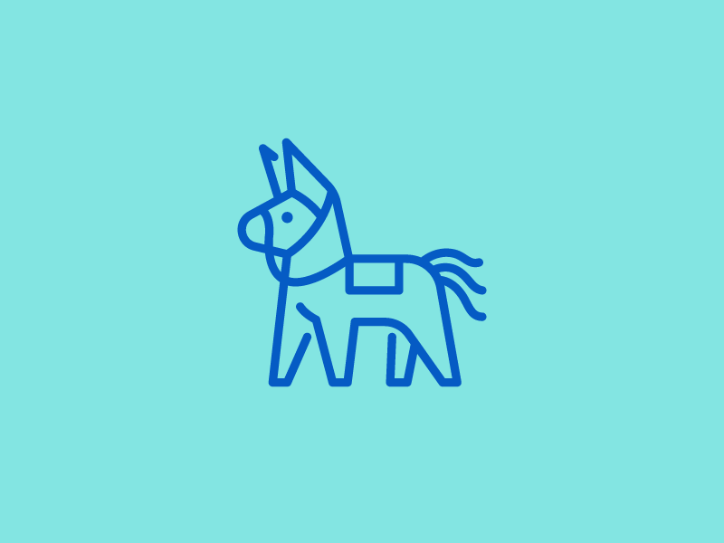 Piñata line art vector illustration icon cute fun party burro donkey piñata