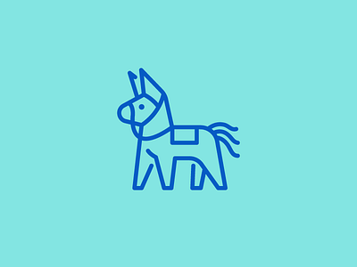 Piñata burro cute donkey fun icon illustration line art party piñata vector