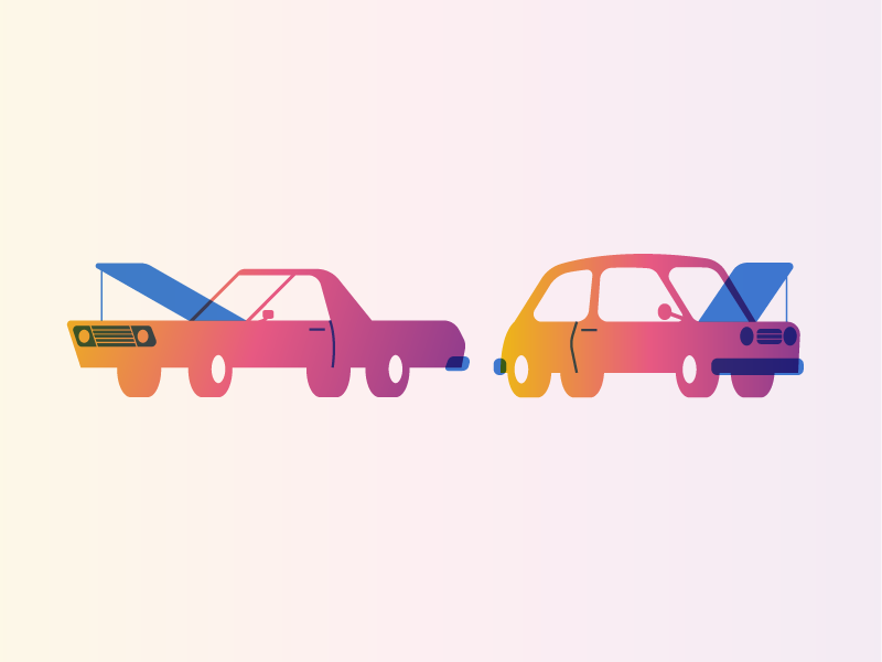FullStory cars gradient automobile cars editorial illustration