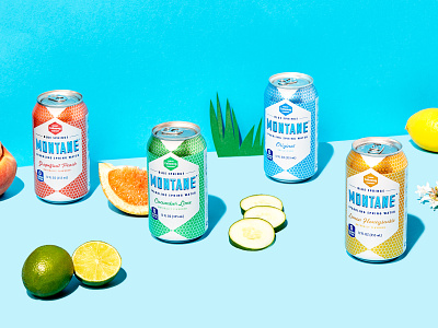 Montane Spring Sparkling Water beverages branding can collateral drink identity logo packaging sparkling water typography