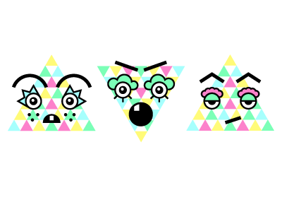 Pastel Faces faces pastel triangles