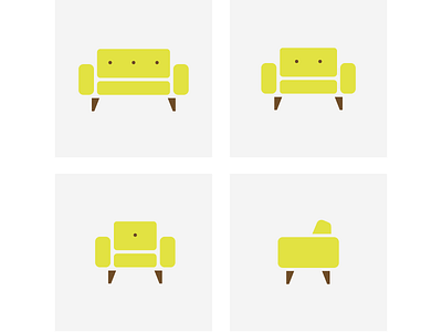 Living Room Icons chair icons pictograms sofa vector