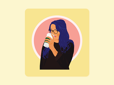 Coffee girl adobe design dribbble gradient graphics hello dribbble illustration illustrator photoshop vector