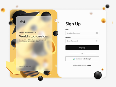 Sign Up Screen adobe daily ui design dribbble figma form design glassmorphism graphics log in mockup on boardimg sign up typography ui uiux ux website