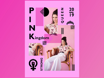 Pink Kingdom adobe design dribbble fearless females graphics hello dribbble hello dribble illustration illustrator logo magazine photoshop pink poster practice queen shape strong women typography vector