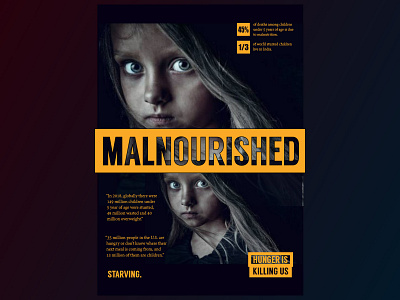 malnourished adobe blue design dribbble gradient graphics hello dribbble illustration illustrator malnourished malnutrition photoshop poster shape typography vector