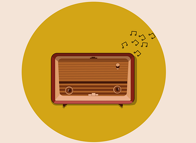 vintage radio art branding design flat flat art illustration minimal radio vector vintage