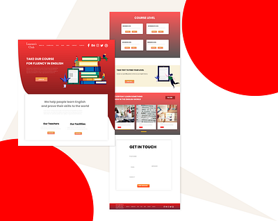 English Learning website ui ui design uidesign uiux user interface design website design