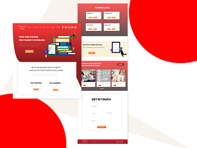 English Learning website ui