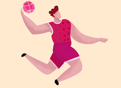 Player Illustration design dribble shot flat flat art illustration minimal player players shot vector