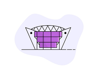 Line icon of Civic centre,Lagos Nigeria illustrator photoshop uiux