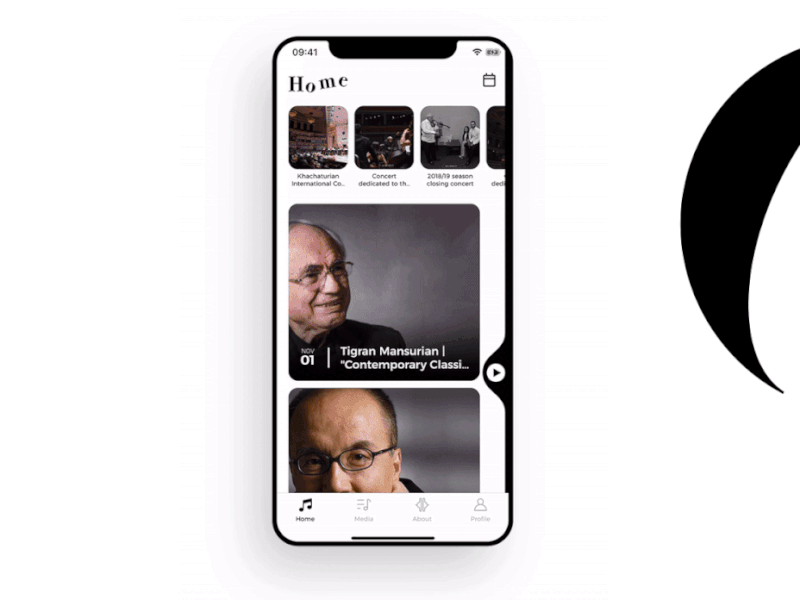 Armenian State Symphony Orchestra app design creative design music orchestra product simple design style styleguide symphony ui ux