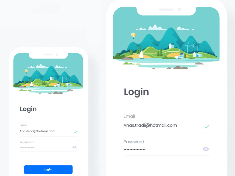 Login screen animated illustration