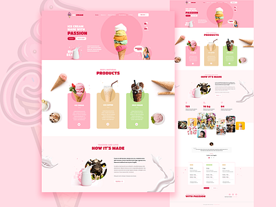 Web UI Design for IceCream Company dailyui design landing landiung page minimal ui uidesign uiux web design web ui website design