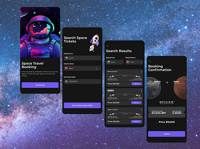 Space Travel App UI Design app design graphic design mmobile app design product design ui ui design uiux