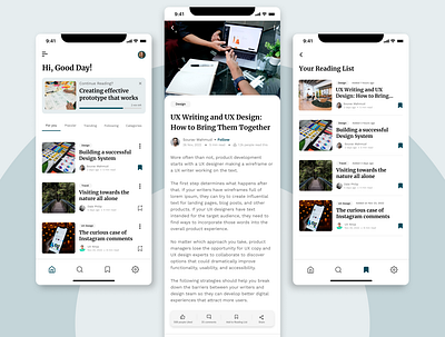 Blog App UI Design app design app ui design blog app blog app design design mobile app design ui ui design ui ux
