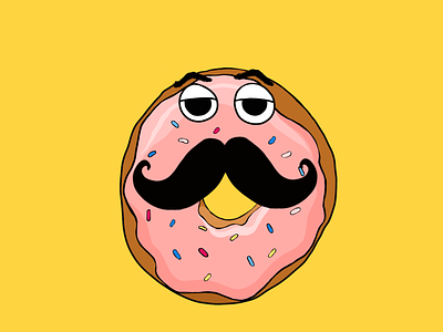 Donut Dealer donut donuts illustration illustrator pink procreate sketch yellow