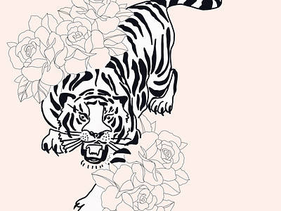 Grr Baby Grr cat design design art designer designs floral florals flower graphic design hawaii illustration illustrator procreate tattoo tattoo art tattoo artist tattoo design tiger tigerlogo tigers