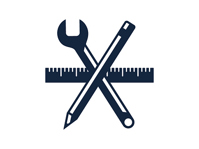 Design & Build flat illustration pencil ruler wrench