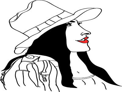 Mujer con sombrero illustration vector