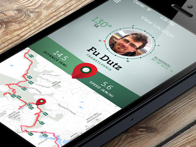 SocialTrek App app flat gps hike ios7 iphone location map navigate social trek